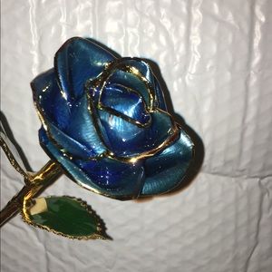 NIB Steven Singer Royal Sapphire 24K Gold Rose